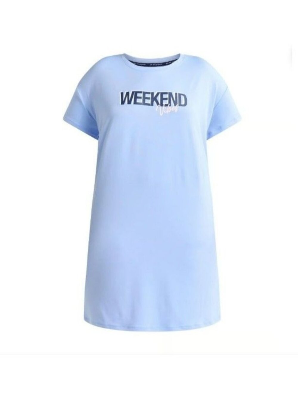 Joyspun Sleepshirt Blue "Weekend Vibes" Poly/Spandex 2X/3X NWT Comfy Modest Nwt